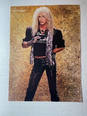 Bret Michaels pinup - Rock Star on Gold Background